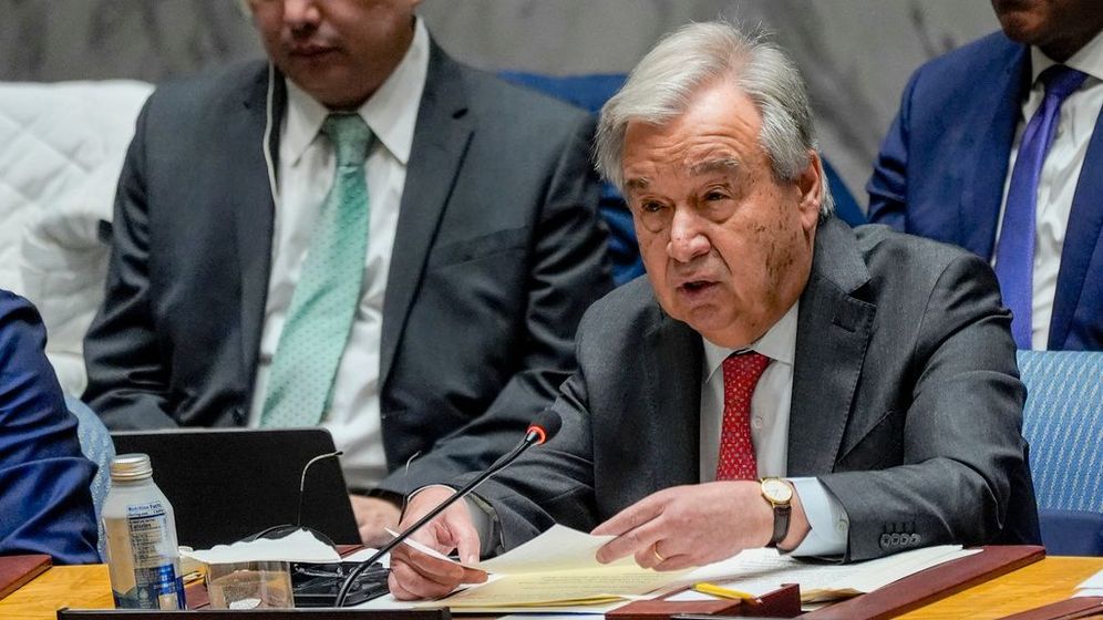 Le secrétaire général des Nations unies, António Guterres, s'exprime le mardi 23 janvier 2024 au siège des Nations unies.