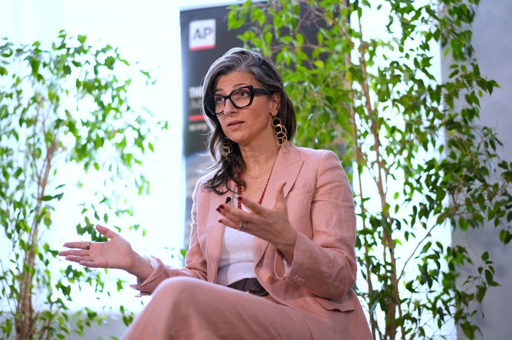 (AP Photo/Gregorio Borgia, file) Francesca Albanese, the U.N. special rapporteur for the West Bank and Gaza, is interviewed by the Associated Press in Rome, July 29, 2025.
