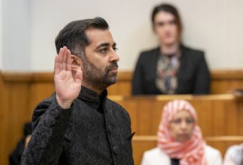Leader of the Scottish National Party (SNP), Humza Yousaf, is sworn in as Scotland's First Minister at the Court of Session in Edinburgh, Scotland.