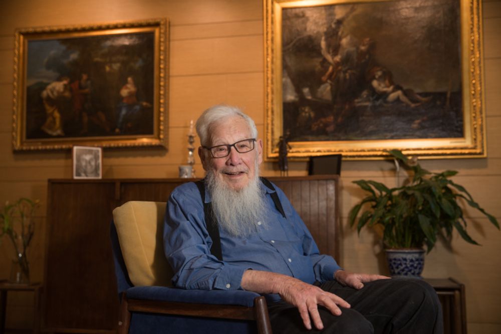Professor Yisrael Aumann, recipient of the 2005 Nobel Prize in Economics, poses for a picture in Jerusalem