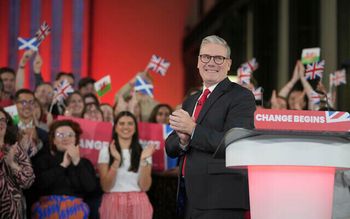 Britain's Labour Party leader Keir Starmer delivers a speech during a victory rally at the Tate Modern in London early on July 5, 2024.