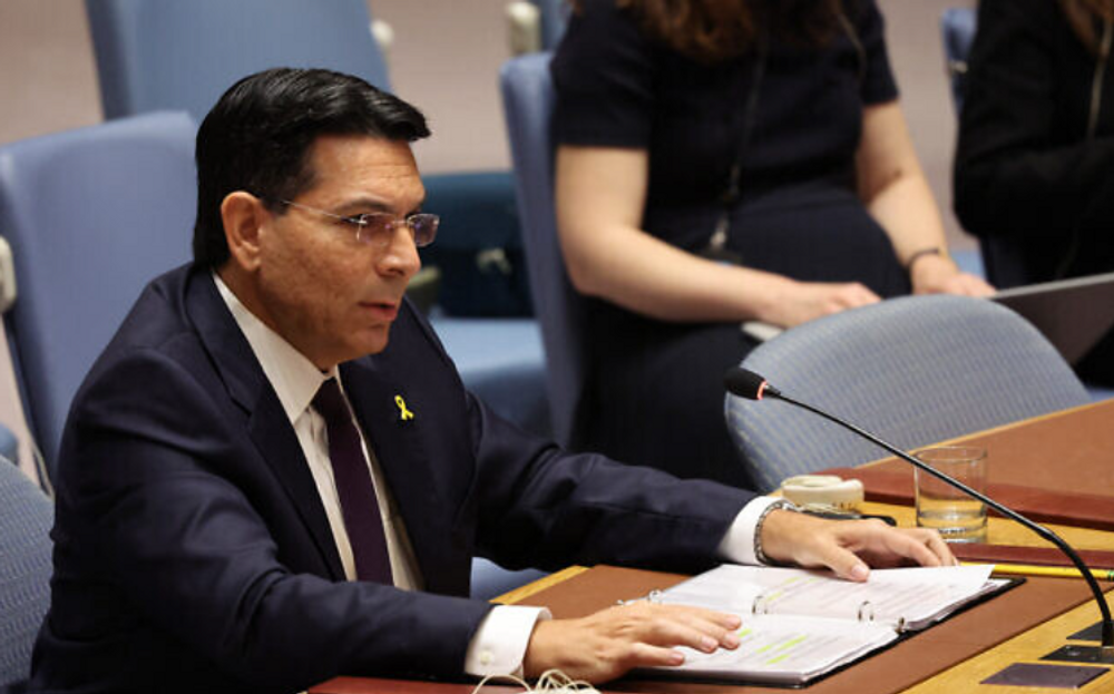 O embaixador da ONU Danny Danon discursa nas Nações Unidas