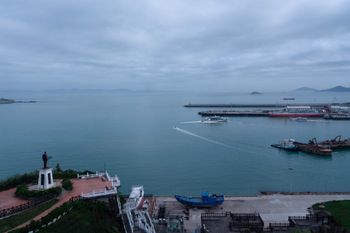The harbour on Taiwan’s Nangan island in the Matsu islands with a view of Fujian province, China.