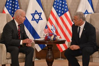 Rencontre entre Joe Biden et Yair Lapid à Jérusalem, le 14 juillet 2022