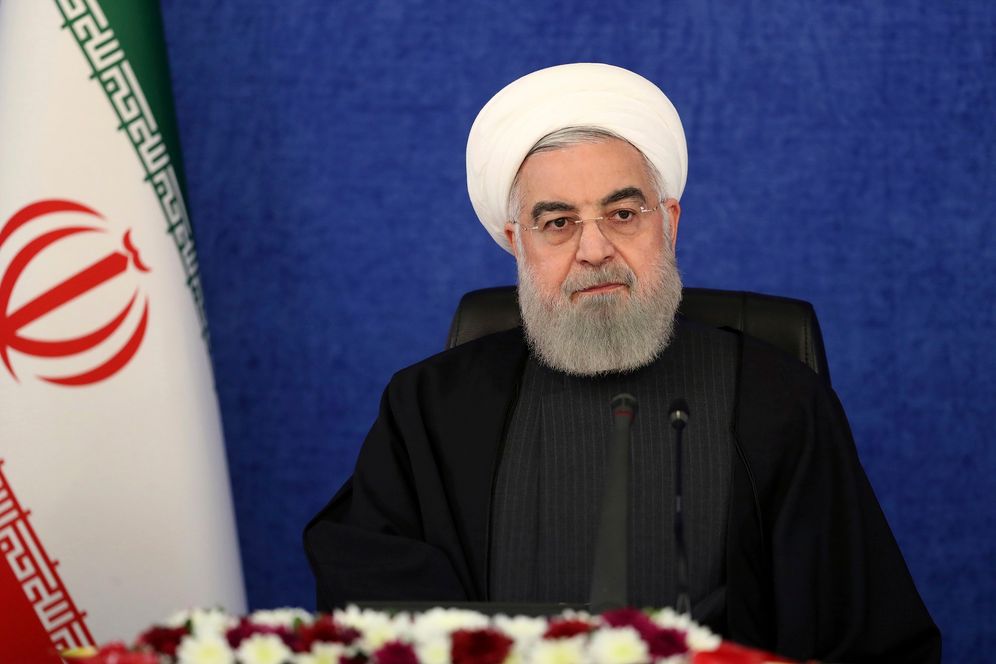 Iranian Presidency Office via AP Iranian President Hassan Rouhani attends a meeting in Tehran, Iran, on January 7, 2021.