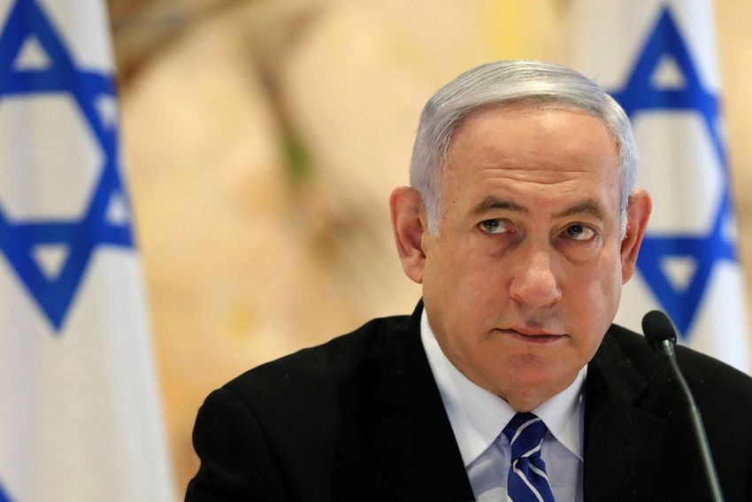 Le Premier ministre israélien Benyamin Netanyahou lors d'une réunion du cabinet du nouveau gouvernement à la Knesset (Parlement israélien) à Jérusalem le 24 mai 2020