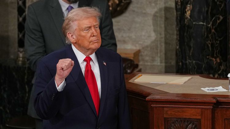 Donald Trump lors de son discours sur l'état de l'Union, le 24.02.2026