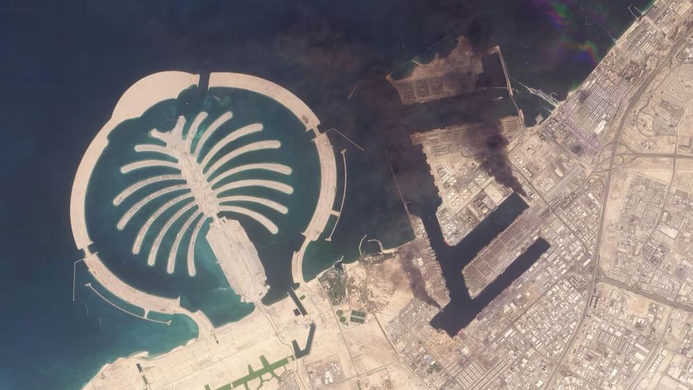 צילום לווין של העיר דובאי לאחר התקיפות האיראניות, 1.3.26