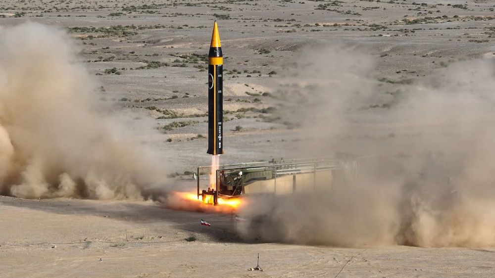 The testing of the fourth generation Khorramshahr ballistic missile, named Khaibar, at an undisclosed location in Iran.