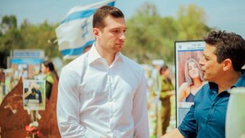 Le ministre israélien des Affaires de la diaspora et de la Lutte contre l'antisémitisme Amichai Chikli et Jordan Bardella lors de sa visite en Israël 