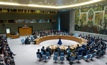 مجلس الأمن الدولي يجتمع قبل التصويت على قرار بشأن وقف إطلاق النار في غزة في مقر الأمم المتحدة، 20 فبراير 2024.