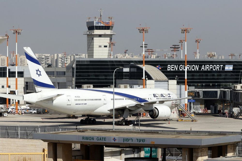 An Israeli El Al Boeing 777-200 aircraft on the tarmac, at Israel's Ben Gurion Airport, east of Tel Aviv, Israel, on October 20, 2020.