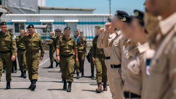 Le chef d'état-major Eyal Zamir en visite à la base navale de Haïfa, le 3 juin 2026