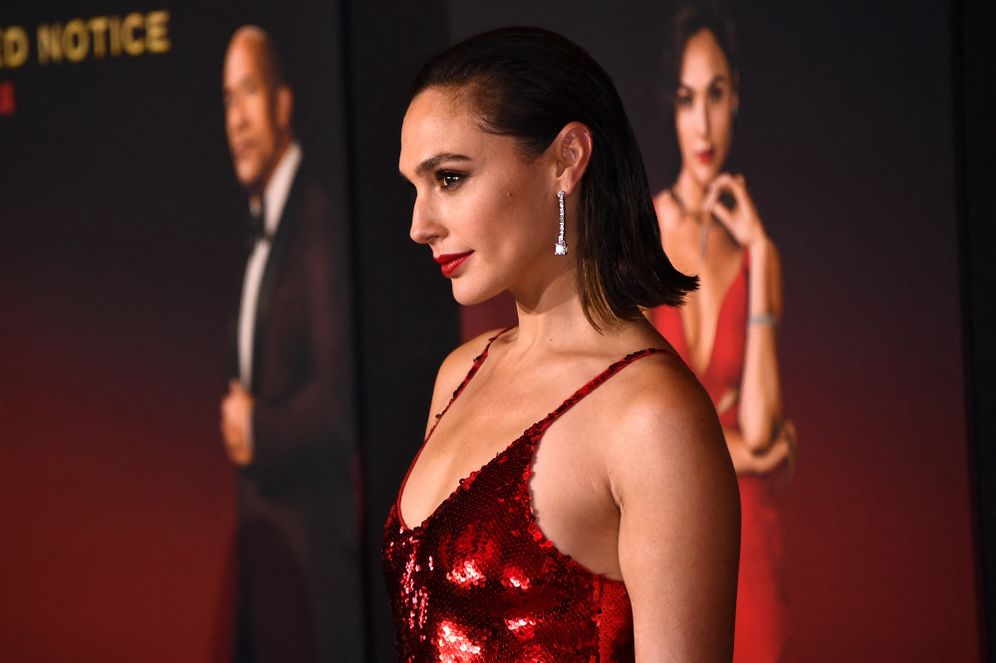 Israeli actress Gal Gadot attends the world premiere of Netflix's "Red Notice" at LA Live in Los Angeles on November 3, 2021.