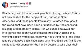 Donald Trump's message on Truth Social 