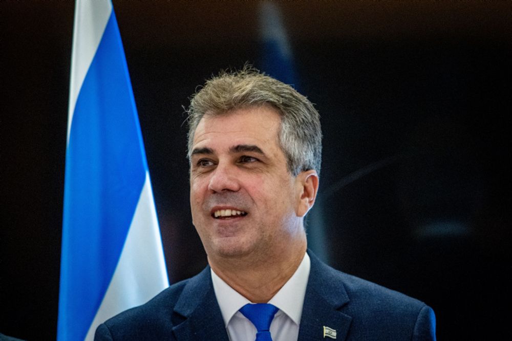 Israeli Minister of Foreign Affairs Eli Cohen at the Foreign Ministry in Jerusalem