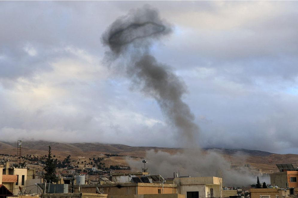 Smoke rises from the site of an Israeli airstrike in the eastern city of Baalbek in Lebanon's Bekaa valley, on November 25, 2024, amid the war between Israel and Hezbollah.