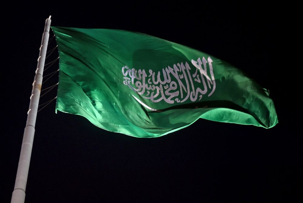 The Saudi national flag flutters at the historical site of al-Tarif in Diriyah district, on the outskirts of Saudi capital Riyadh, on November 20, 2020.