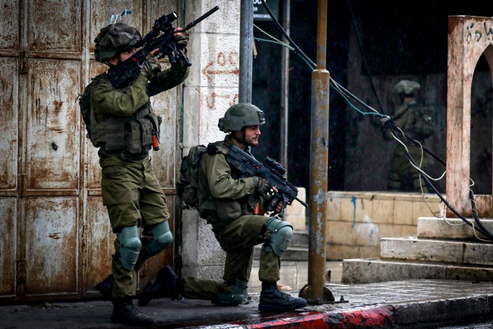 Israeli soldiers in the West Bank city of Hebron.