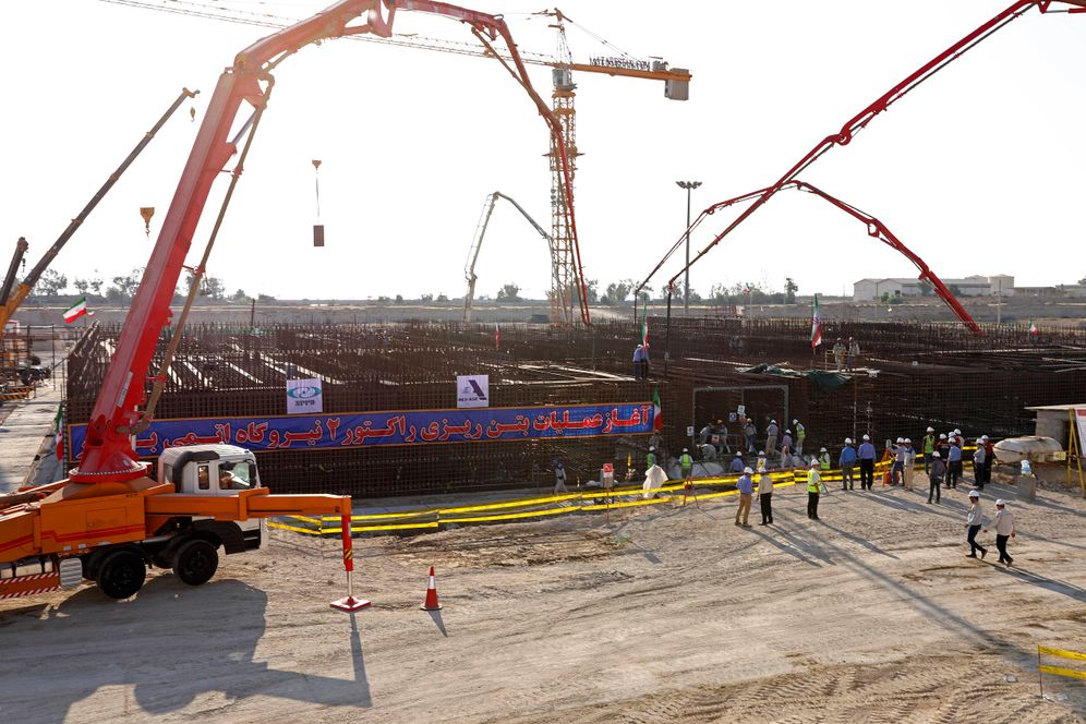 Illustration - Construction du second réacteur nucléaire à la centrale de Bushehr, en Iran, le 10 novembre 2019.
