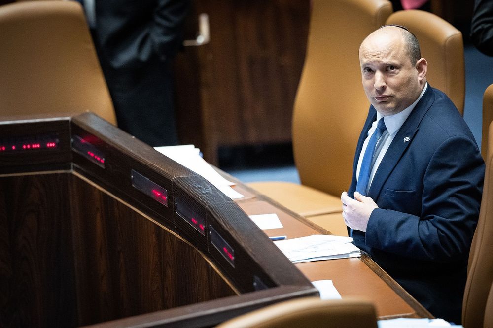Le Premier ministre israélien Naftali Bennett lors de l'ouverture de la session d'été de la Knesset à Jérusalem, le 9 mai 2022