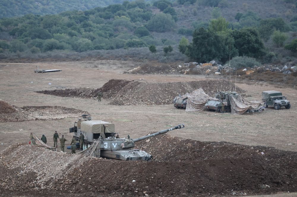 IDF (Israel Defense Force) Artillery Corps seen near the Israeli border with Lebanon, on October 9, 2023