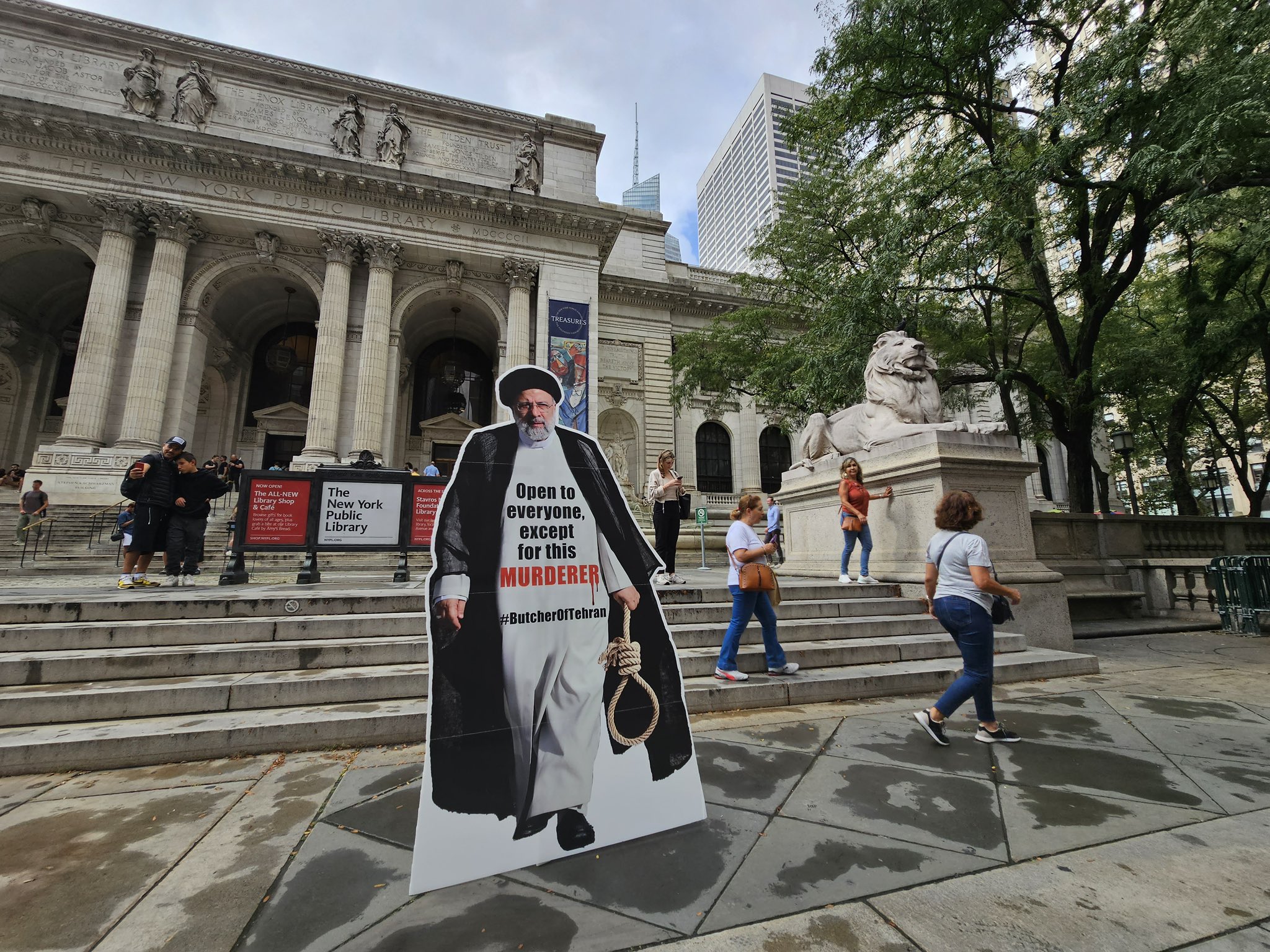 Life size cutouts of Iran's President Ebrahim Raisi placed around New York by Israel's Foreign Ministry.