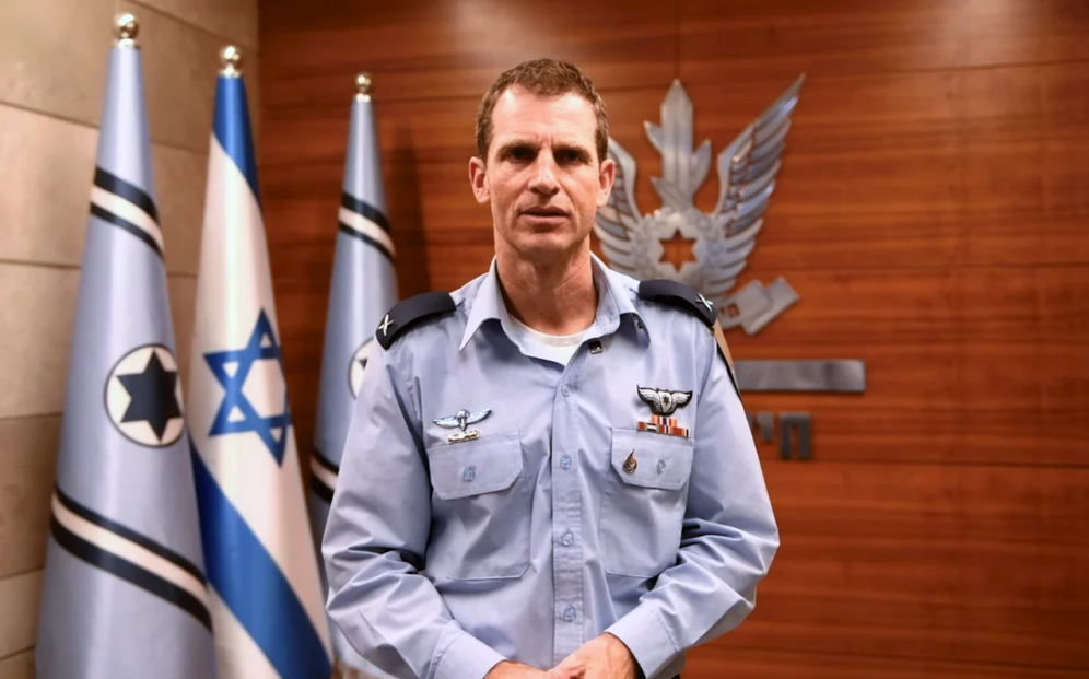 Tsahal Brig. Gen. Omer Tischler, the IAF's chief of staff, issues a video statement December 27, 2023.