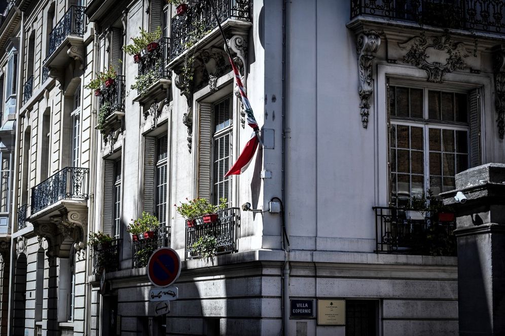 STEPHANE DE SAKUTIN / AFP The Lebanase embassy in Paris, France.