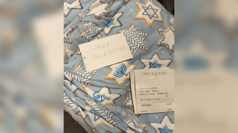 Un "Free Palestine" glissé dans un cadeau de Hanoucca acheté chez Bloomingdale's