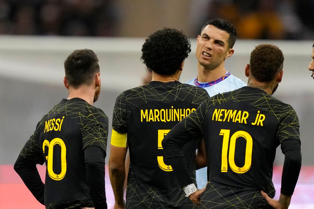 Photos: Ronaldo scores twice in Saudi reunion with Messi