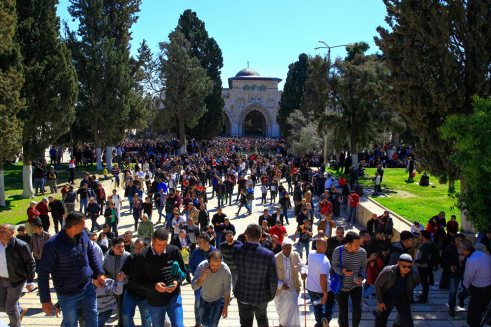 Muslims visit at the Al Aqsa Mosque compound, in Jerusalem's Old City, on February 28, 2020.