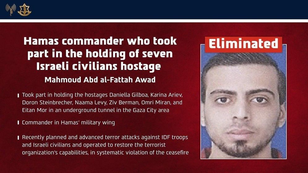 Mahmoud Abdel Fattah Awad éliminé à Gaza - 24/09/2026