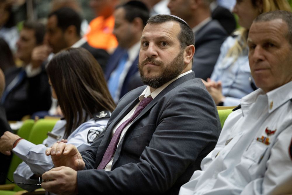 FILE PHOTO. Heritage Minister Amichai Eliyahu attends a ceremony at the Israeli Parliament in Jerusalem.