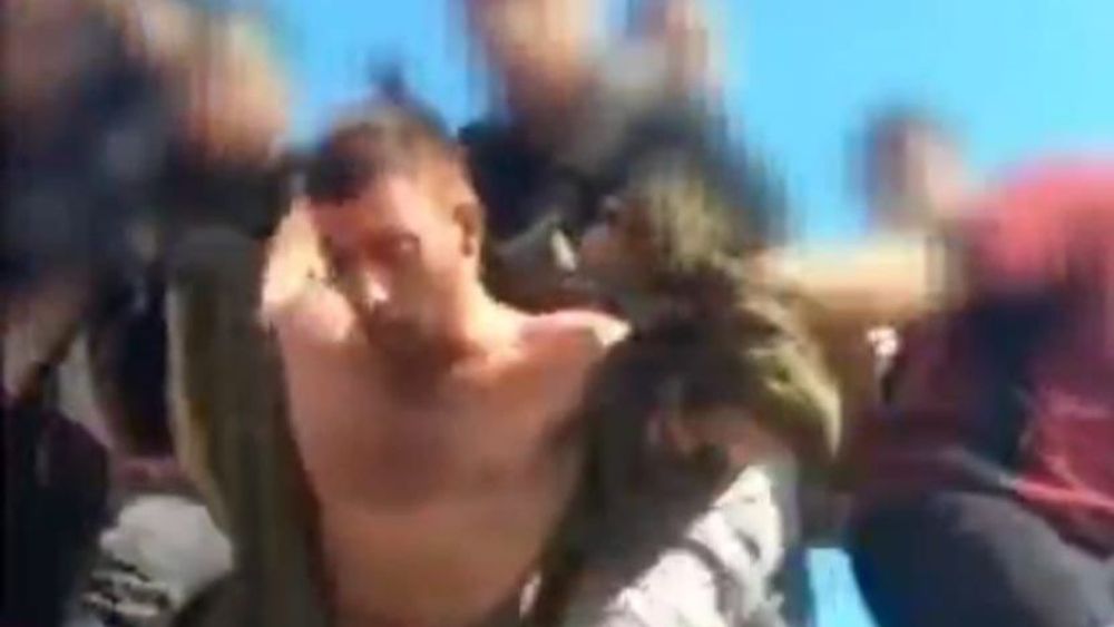 Hostage Matan Angrest seen violently being taken captive by Gazans on October 7, 2023