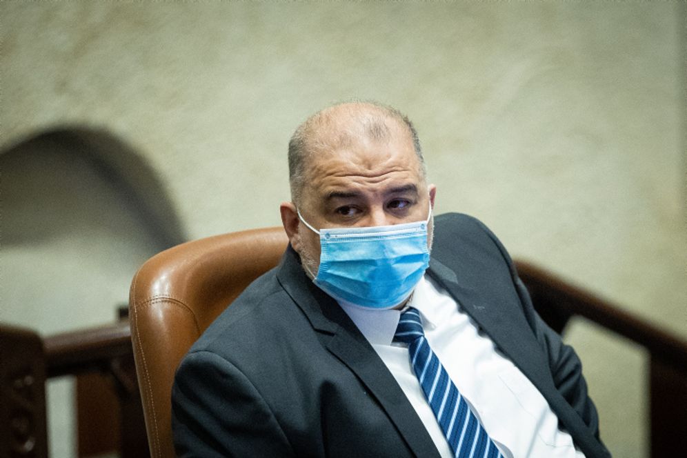 Israeli lawmaker Mansour Abbas seen during a plenum session at the Knesset (Israeli Parliament) in Jerusalem on January 19, 2022.