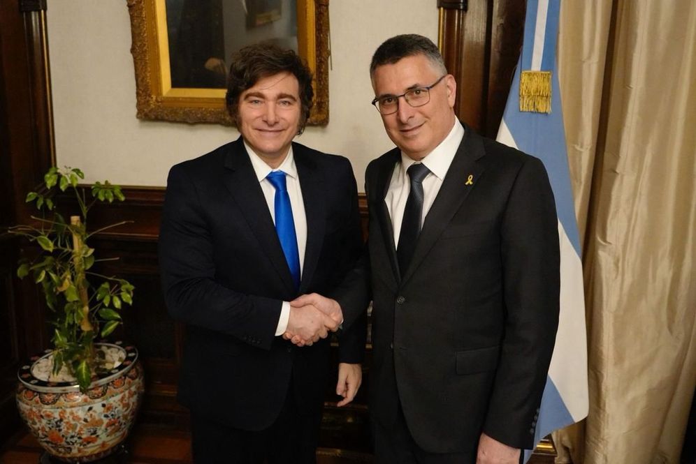 Picture from the meeting of Israeli Foreign Minister Sa'ar with Argentinian President Milei in November