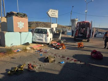 Le lieu de l'attentat sur la route 443 en Judée-Samarie, le 23.09.2026
