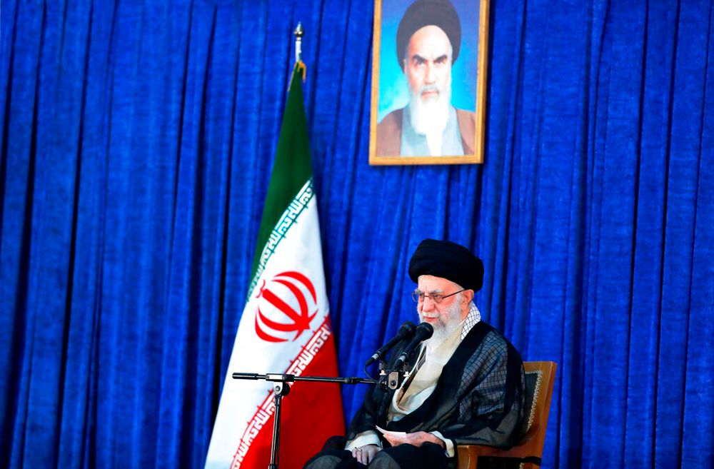 Iranian Supreme Leader Ayatollah Ali Khamenei speaks at his mausoleum in Tehran, Iran, on June 4, 2022.