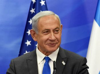 Israeli Prime Minister Benjamin Netanyahu speaks during a joint press conference with U.S. Secretary of State Antony Blinken in Jerusalem.