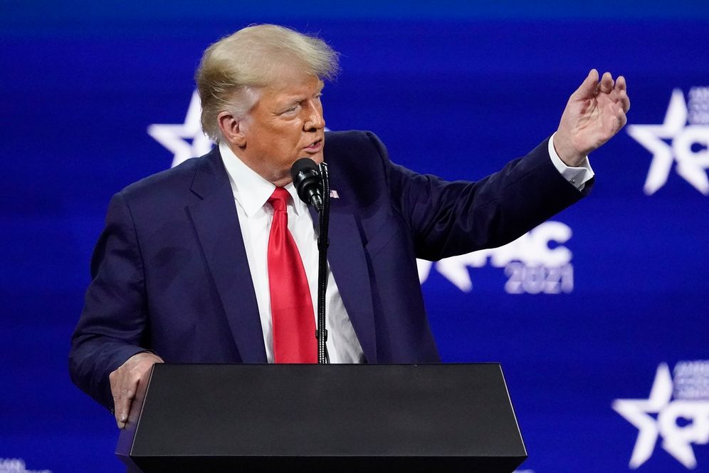 Former US president Donald Trump speaks at the Conservative Political Action Conference (CPAC), on February 28, 2021, in Orlando, Florida.