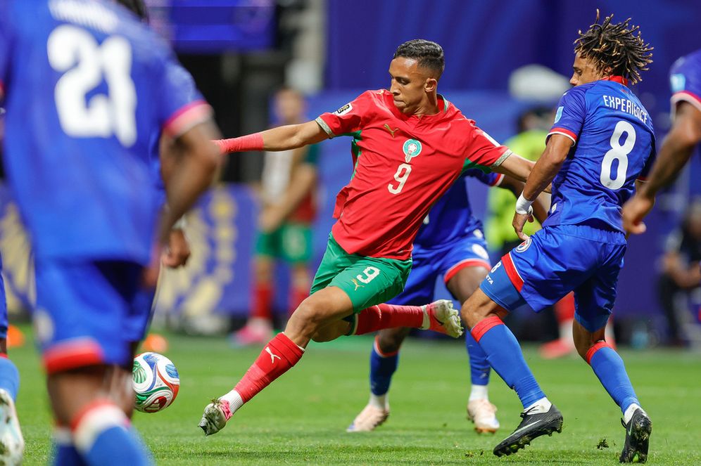 سجل سفيان رحيمي، لاعب المنتخب المغربي، هدفاً خلال مباراة كأس العالم ضمن المجموعة الثالثة بين المغرب وهايتي في أتلانتا، الأربعاء 24 يونيو 2026.