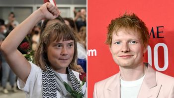 Greta Thunberg (left) Ed Sheeran (right)