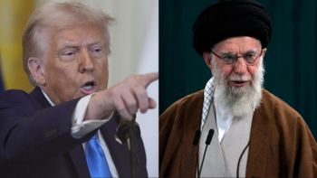 دونالد ترامب (يسار) وعلي خامنئي (يمين)