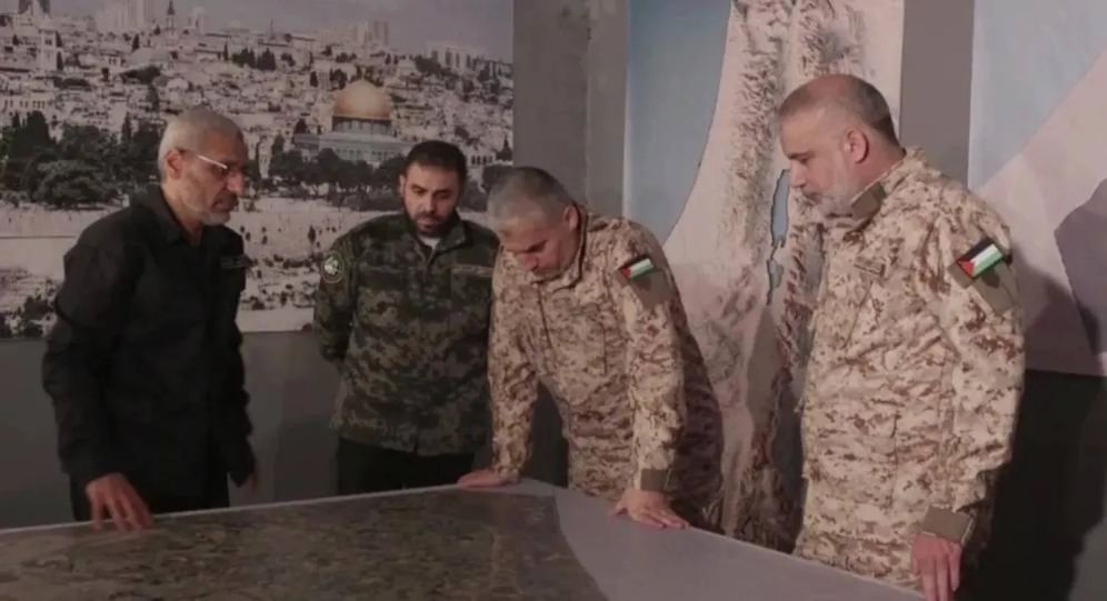 IDF The picture shows (from the right) Mohammed Awda, alongside three eliminated senior Hamas commanders: Rafeh Salameh, Abu Obeidah, and Mohammed Deif