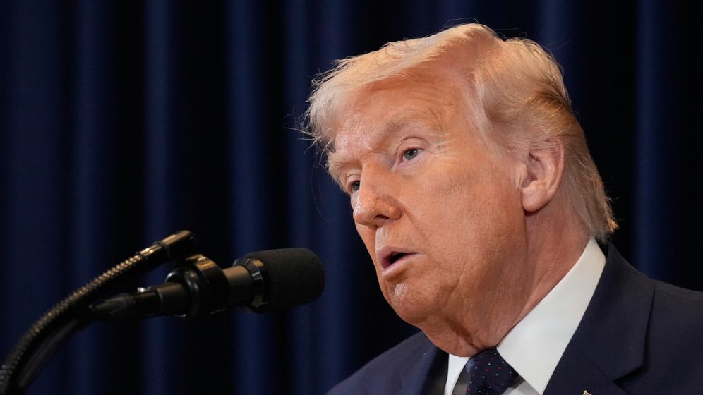 American President Donald Trump speaks at a press conference in Florida, on 03/09/2026