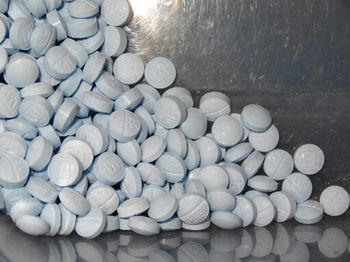 Fentanyl-laced fake oxycodone pills collected during an investigation in Utah, the United States, September 12, 2019.