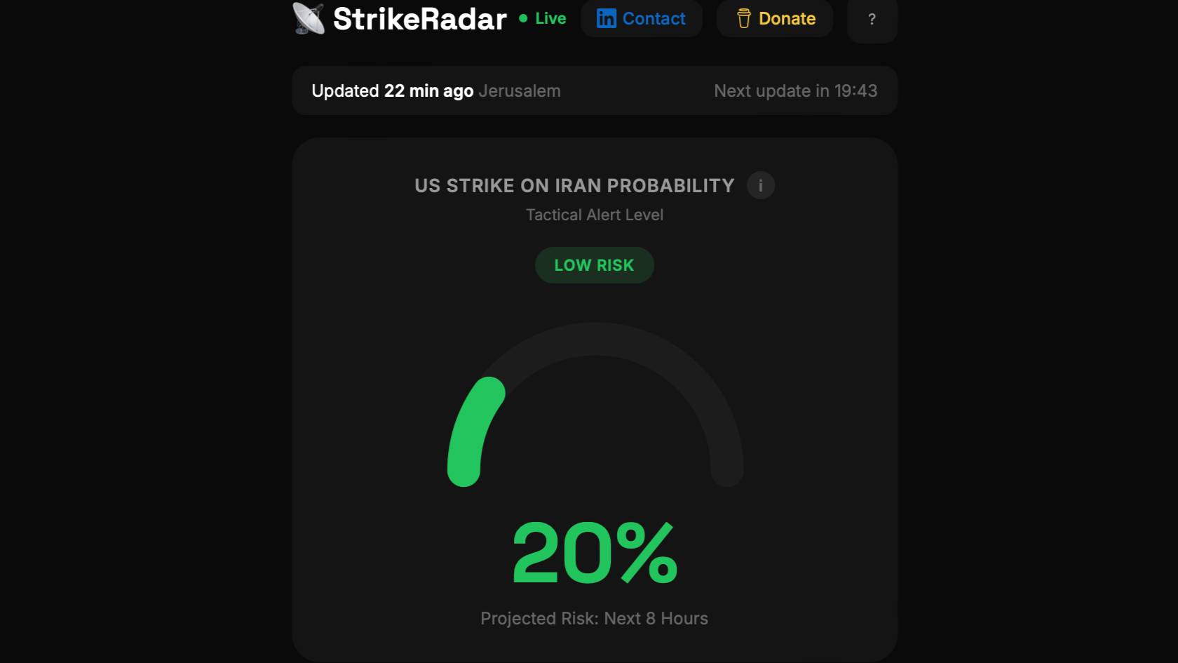 Israeli AI tool tracks likelihood of US strike on Iran