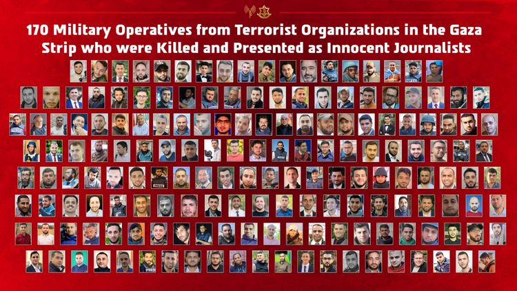170 Military Operatives from terrorist organizations in the Gaza Strip who were killed and presented as innocent journalists