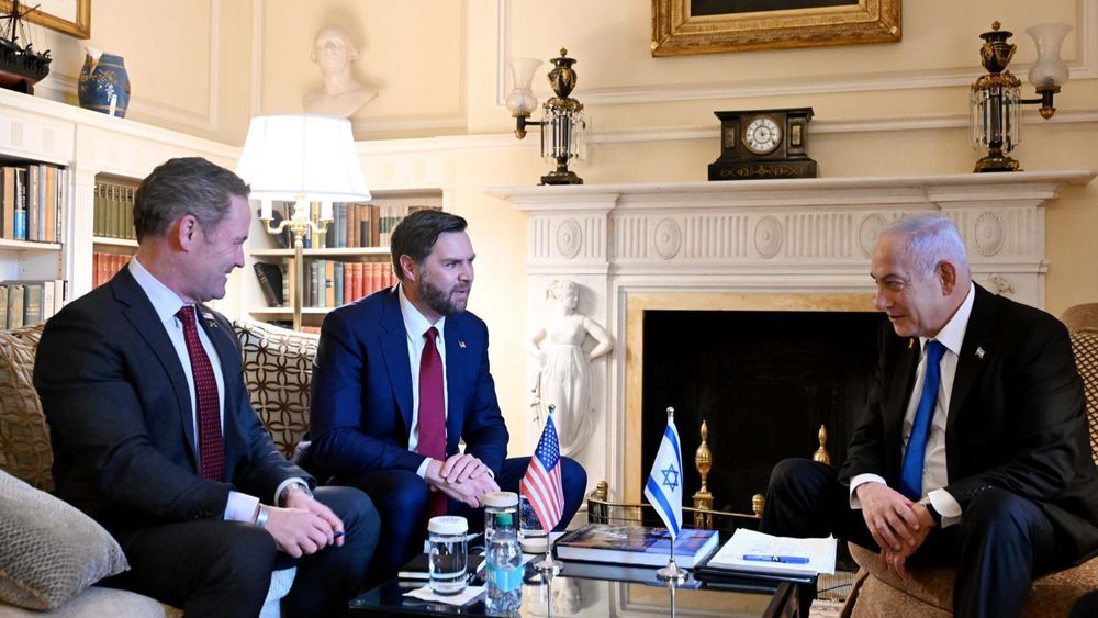 Netanyahu during a meeting with J.D. Vance and Michael Waltz